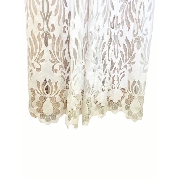 Anthropologie Foxiedox White Gold Lace Sleeveless Maxi Dress Size Small - Picture 6 of 15